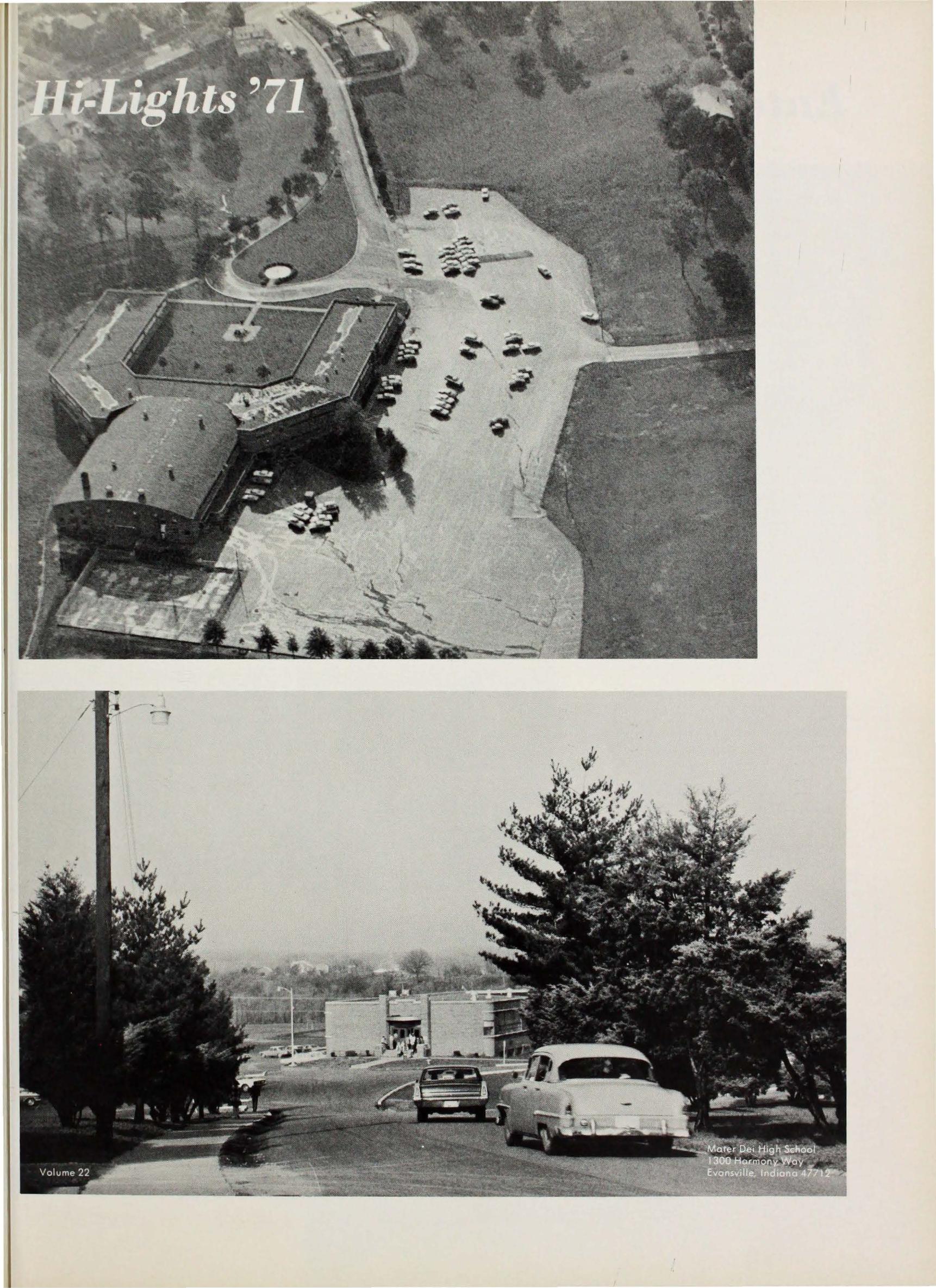 1971 Mater Dei High School yearbook in Evansville, Indiana